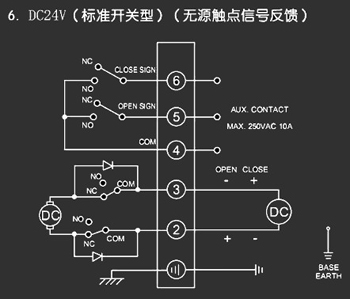 ＤＣ24Ｖ標準開關型<a href='http://m.qysbw.cn/Product/diefa/diandongdiefa/' target='_blank'>電動<a href='http://m.qysbw.cn/Product/diefa/' target='_blank'>蝶閥</a></a>接線圖